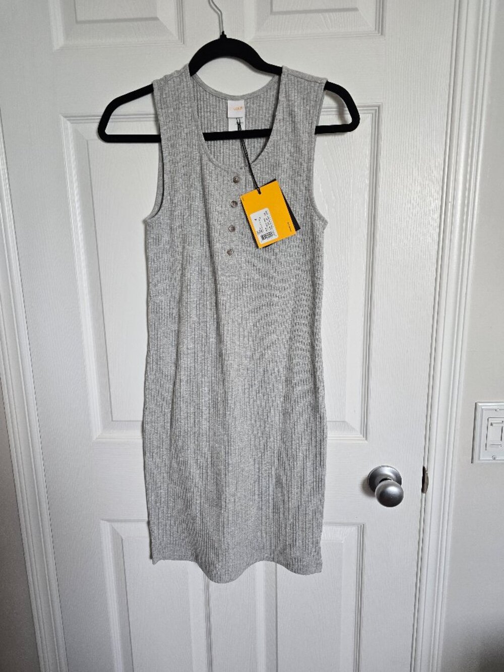 Lole Sleeve Henley Dress – Light Grey – Size M 🤍 (NWT)